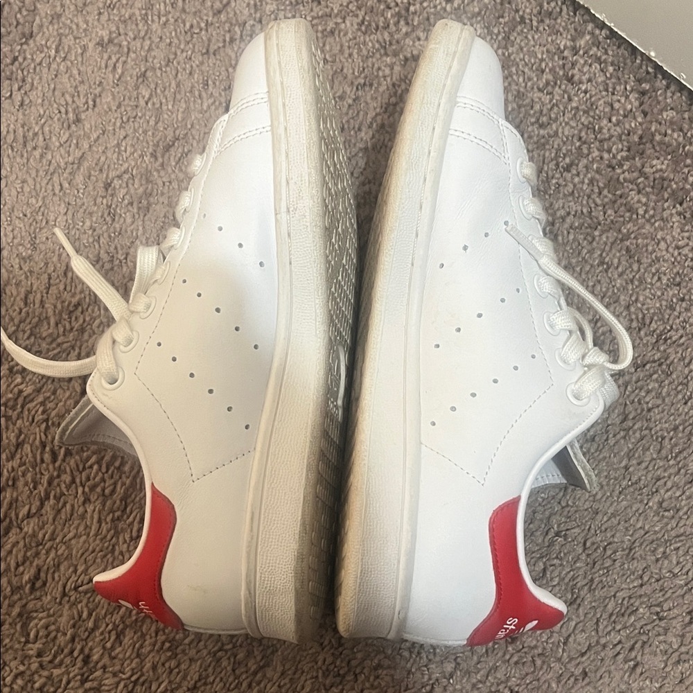 Adidas white and red Stan Smith Sneakers - Picture 7 of 10